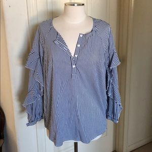 Splendid Ruffle Sleeve Blouse